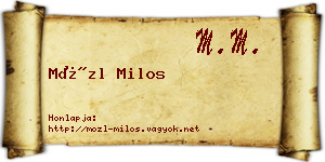 Mözl Milos névjegykártya
